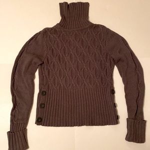 Apt 9 Grey Heavy Sweater size small with turtleneck and side buttons